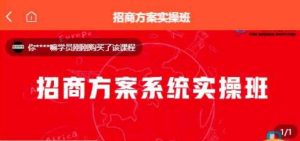 【一度招商】营销方案系统操作过程班 实用价值1980元-创业资源网