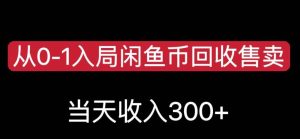 从0-1进到闲鱼币回收再利用售卖,当日变现300,简单缺根筋【揭秘】-创业资源网