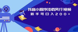 抖音小程序挂载风行视频，新手可日入200+-创业资源网