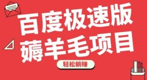 百度极速版薅羊毛项目,无脑操作,轻松躺赚-创业资源网
