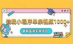 复位小程序一条短视频爆红变现1000 ，全新升级蓝海操作过程最新项目-创业资源网