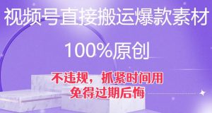 微信视频号立即运送爆品素材内容,100%原创设计,不违规,尽早用,以防到期后悔莫及【揭密】-创业资源网