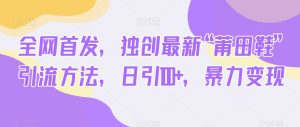 独家首发,独创性全新“莆田鞋子”推广方法,日引100 ,暴力行为转现-暖阳网-优质付费教程和创业项目大全-创业资源网