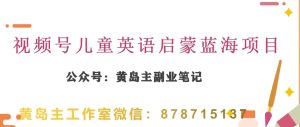 黄岛主·微信视频号儿童英语启蒙蓝转现共享课,一条龙转现游戏玩法共享-暖阳网-优质付费教程和创业项目大全-创业资源网