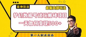 数据号回归玩法游戏试玩搬砖项目再创日入500+【揭秘】-暖阳网-优质付费教程和创业项目大全-创业资源网