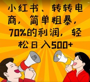 小红书的、走走电子商务，简单直接，70%的收益，轻轻松松日入500-暖阳网-优质付费教程和创业项目大全-创业资源网