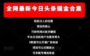 各大网站全新今日今日头条掘金队合辑，轻轻松松日入四位数-暖阳网-优质付费教程和创业项目大全-创业资源网