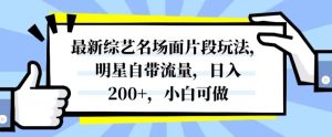 最新综艺名场面片段玩法，明星自带流量，日入200+，小白可做【揭秘】-暖阳网-优质付费教程和创业项目大全-创业资源网