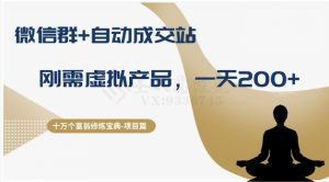 十万个富翁修炼宝典之8.微信群+自动成交站,刚需虚拟产品,一天200+-创业资源网