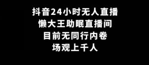 抖音24小时无人直播,懒大王助眠直播间,目前无同行内卷,场观上千人-创业资源网