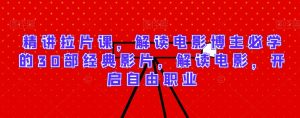 精讲拉片课，解读电影博主必学的30部经典影片，解读电影，开启自由职业-创业资源网
