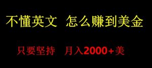 不会英语，怎么出海赚美金，月入1600+的项目-创业资源网