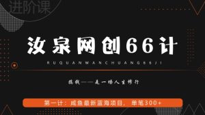 汝泉网创66计之第1计：闲鱼长期稳定项目，单笔变现300+-暖阳网-优质付费教程和创业项目大全-创业资源网
