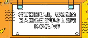 卖莆田篮球鞋,暴利掘金日入四位数新手小白都可以轻松上手【揭秘】-暖阳网-优质付费教程和创业项目大全-创业资源网