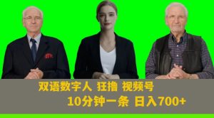 Ai生成双语数字人狂撸视频号,日入700+内附251G素材【揭秘】-暖阳网-优质付费教程和创业项目大全-创业资源网