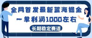 全网首发最新蓝海掘金,一单利润1000左右,稳定落地长久赛道-创业资源网