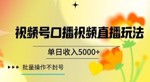 视频号囗播视频直播玩法,单日收入5000+,批量操作不封号【揭秘】-创业资源网