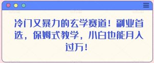 冷门又暴力的玄学赛道！副业首选，保姆式教学，小白也能月入过万！-创业资源网