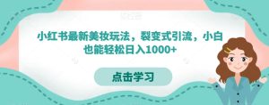 小红书最新美妆玩法,裂变式引流,小白也能轻松日入1000+-创业资源网