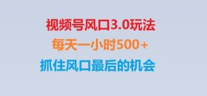 视频号风口3.0玩法单日收益1000+,保姆级教学,收益太猛,抓住风口最后的机会【揭秘】-创业资源网
