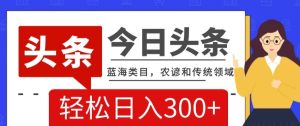AI头条传统和农谚领域,蓝海类目,搬运+AI优化,轻松日入300+【揭秘】-创业资源网