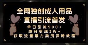 全网独创真人主播+无人直播单日引流500+,橙人用品暴力卖货单日变现3W+保姆似教学2.0【揭秘】-创业资源网