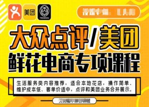 大众点评/美团鲜花电商专项课程，操作简单、维护成本低、客单价适中，点评和美团业务合并展示-创业资源网