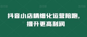 抖音小店精细化运营陪跑,提升更高利润-创业资源网