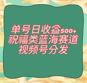 单号日收益500+、祝福类蓝海赛道、视频号分发【揭秘】-创业资源网