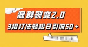 混群快速裂变2.0,3招打法轻松日引流50+,单号月入6000+-创业资源网