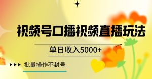 视频号囗播视频直播玩法，单日收入5000+，批量操作不封号【揭秘】-创业资源网