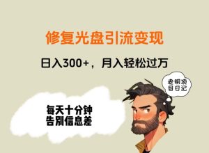 修复光盘引流变现,日入300+,月入轻松过万-创业资源网