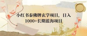 小红书泰佛牌玄学项目,日入1000+,打破传统,长期蓝海项目-创业资源网