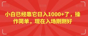 小白已经靠它日入1000+了,操作简单,现在入场刚刚好【揭秘】-创业资源网