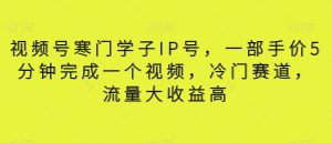视频号寒门学子IP号,一部手价5分钟完成一个视频,冷门赛道,流量大收益高【揭秘】-创业资源网