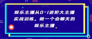 娱乐主播从0-1进阶大主播实战训练,做一个会聊天的娱乐主播-创业资源网