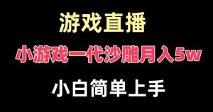 玩小游戏一代沙雕月入5w，爆裂变现，快速拿结果，高级保姆式教学【揭秘】-创业资源网