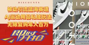 被动引流蓝海赛道，AJ运动用品私域玩法，无限复购年入百万【揭秘】-创业资源网