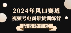 2024年风口赛道视频号电商带货训练营搞钱特训班,带领大家快速入局自媒体电商带货-创业资源网