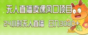2024最新玩法无人直播卖课风口项目,全天无人直播,小白轻松上手【揭秘】-创业资源网