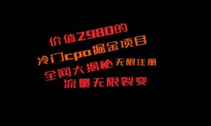 价值2980的CPA掘金项目大揭秘，号称当天收益200+，不见收益包赔双倍-创业资源网