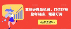 亚马逊爆单机器，打造巨额盈利链接，粗暴好用-创业资源网