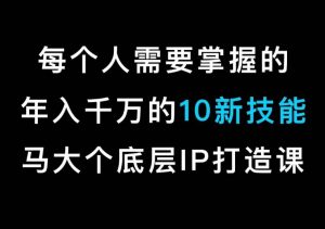 马大个的IP底层逻辑课，​每个人需要掌握的年入千万的10新技能，约会底层IP打造方法！-创业资源网