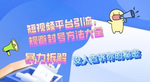 没人愿意告诉你的秘密，短视频平台引流，规避封号方法大全(暴力拆解)-创业资源网