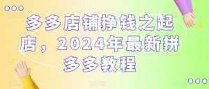 多多店铺挣钱之起店,2024年最新拼多多教程-创业资源网