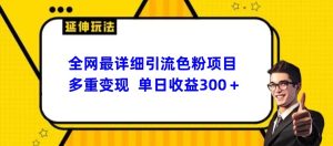 全网最详细引流男粉项目,多重变现单日收益300+-创业资源网