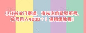 小红书冷门赛道,夜光治愈系壁纸号,单号月入4000+【保姆级教程】-创业资源网
