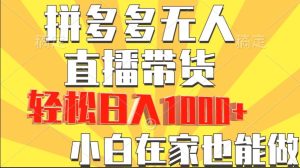 拼多多无人直播带货,小白在家就能做,轻松日入1000+-创业资源网
