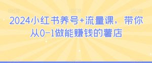 2024小红书养号+流量课,带你从0-1做能赚钱的薯店-创业资源网