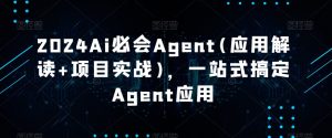 2024Ai必会Agent(应用解读+项目实战),一站式搞定Agent应用-创业资源网